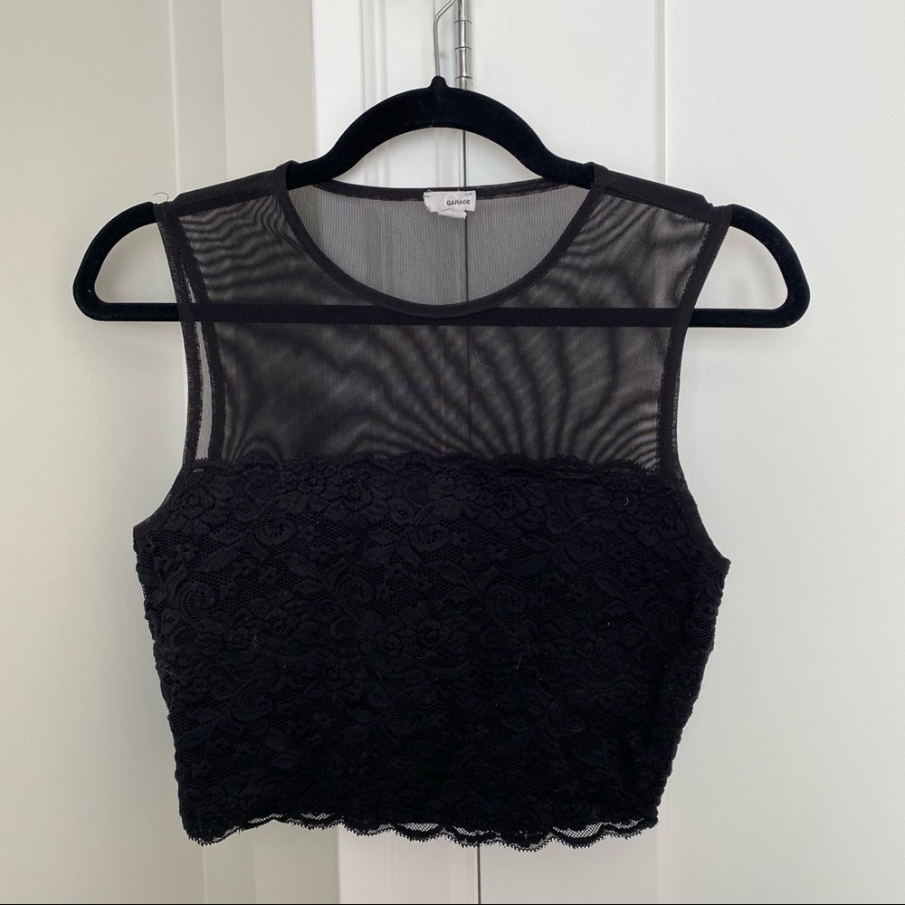 COPY - ❄️ Black Floral Mesh Crop Top​​​​